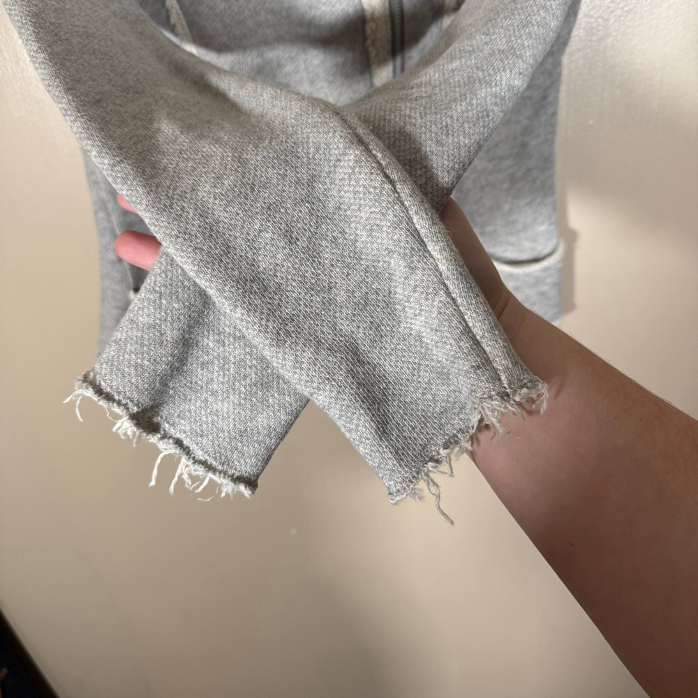 Lucky Brand Lucky Lotus gray raw hem asymmetrical zipper Moto jacket Large - Picture 6 of 9